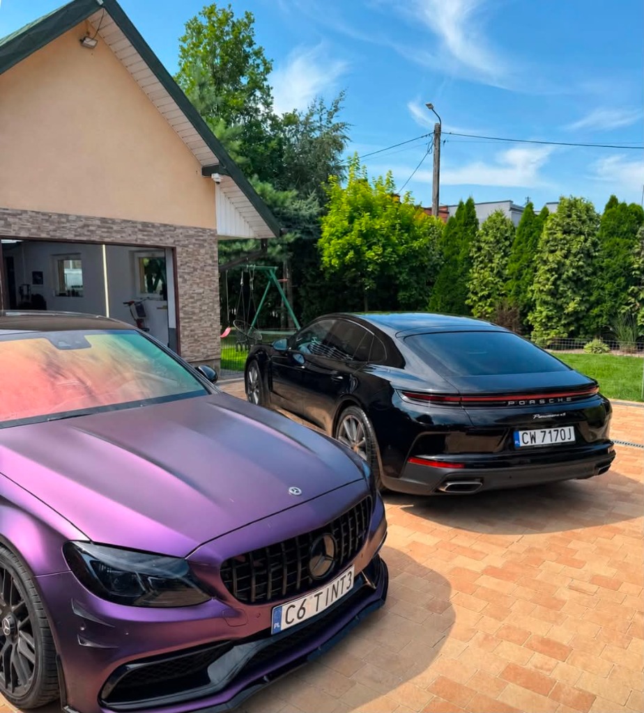 Mercedes AMG fioletowy i Porsche Panamera – prywatne auta właściciela Świerszczu Car Detailing